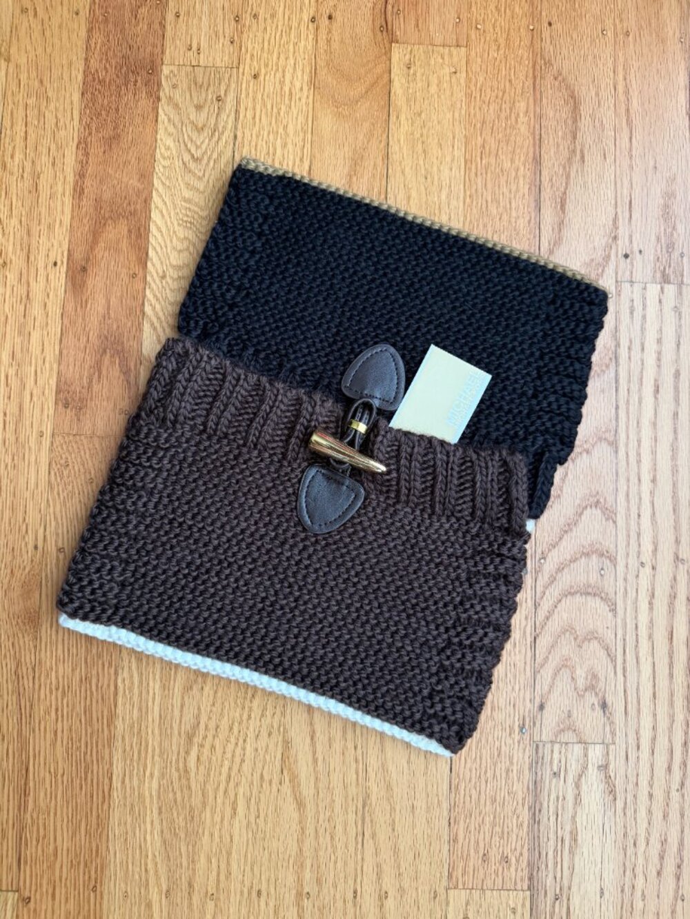 NWT Michael Kors Colorblock Knit Toggle Neck Warmer Scowl Scarf - One Size
